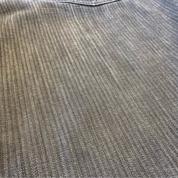 7 for All Mankind Gray Striped Flare High Rise Stretch Trouser Denim Jean SZ 32 - Picture 5 of 14